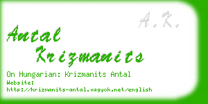 antal krizmanits business card